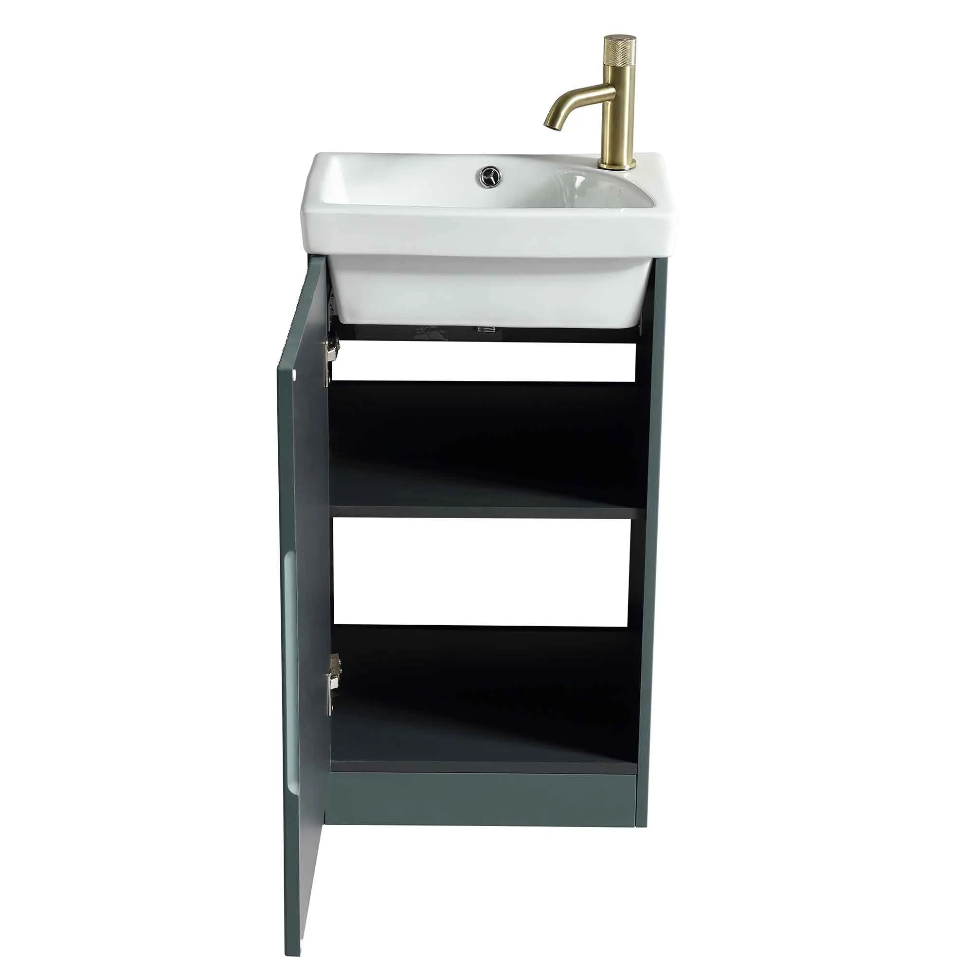 Florence Fluted Floorstanding Cloakroom Vanity Unit With Ceramic Basin