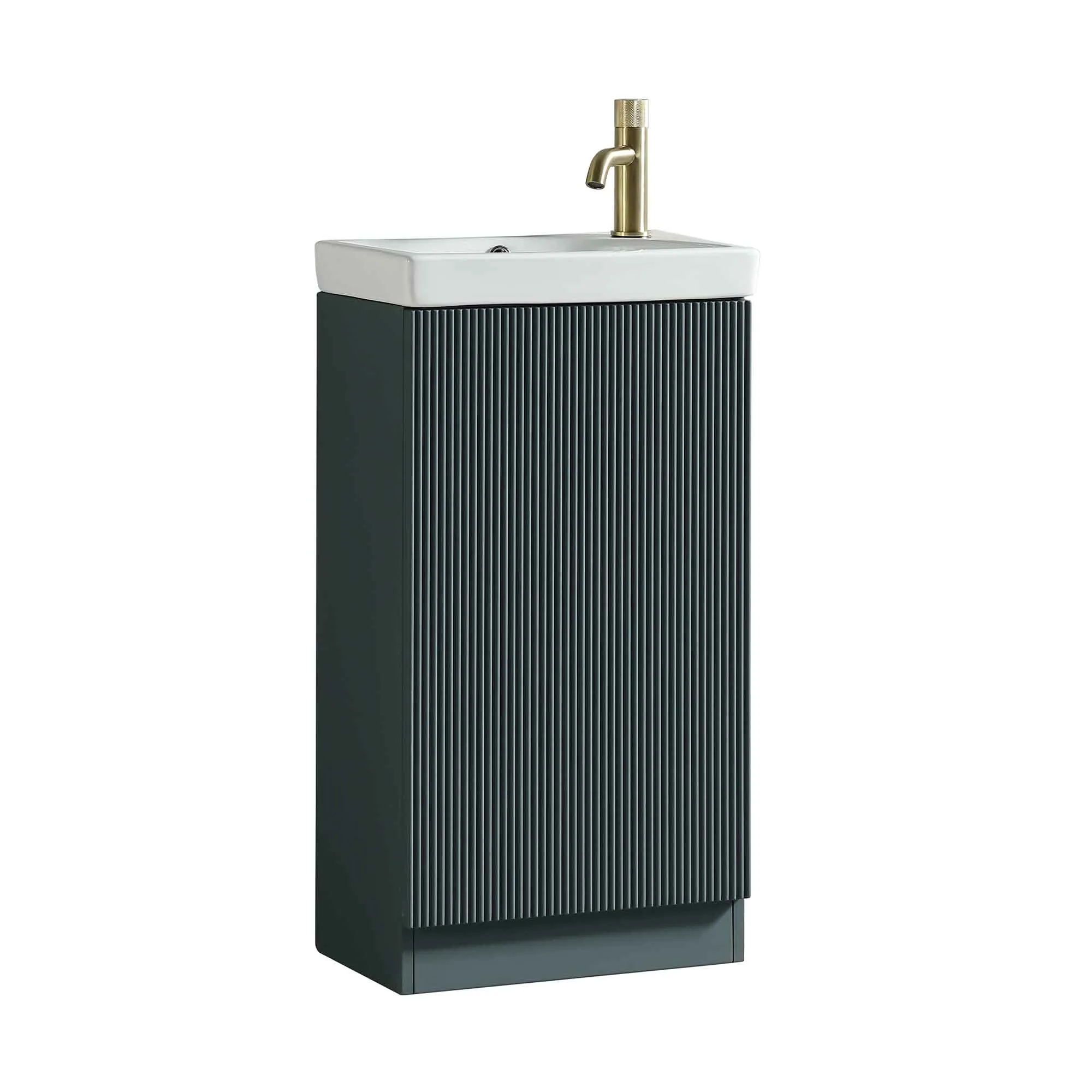 Florence Fluted Floorstanding Cloakroom Vanity Unit With Ceramic Basin
