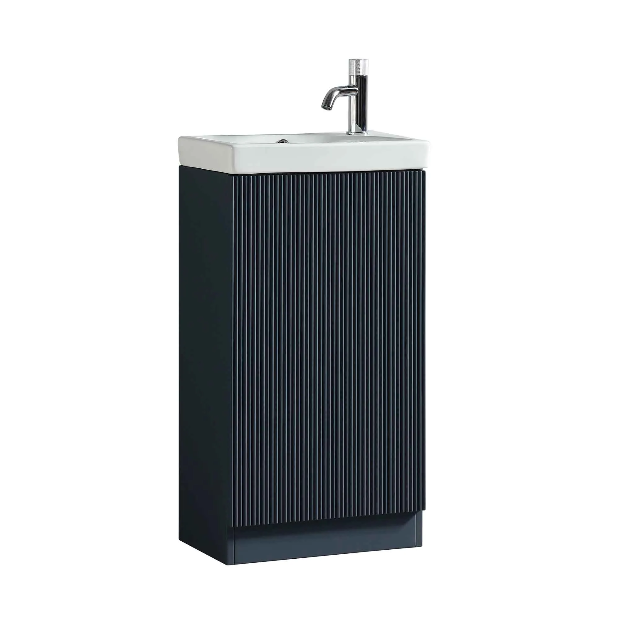 Florence Fluted Floorstanding Cloakroom Vanity Unit With Ceramic Basin