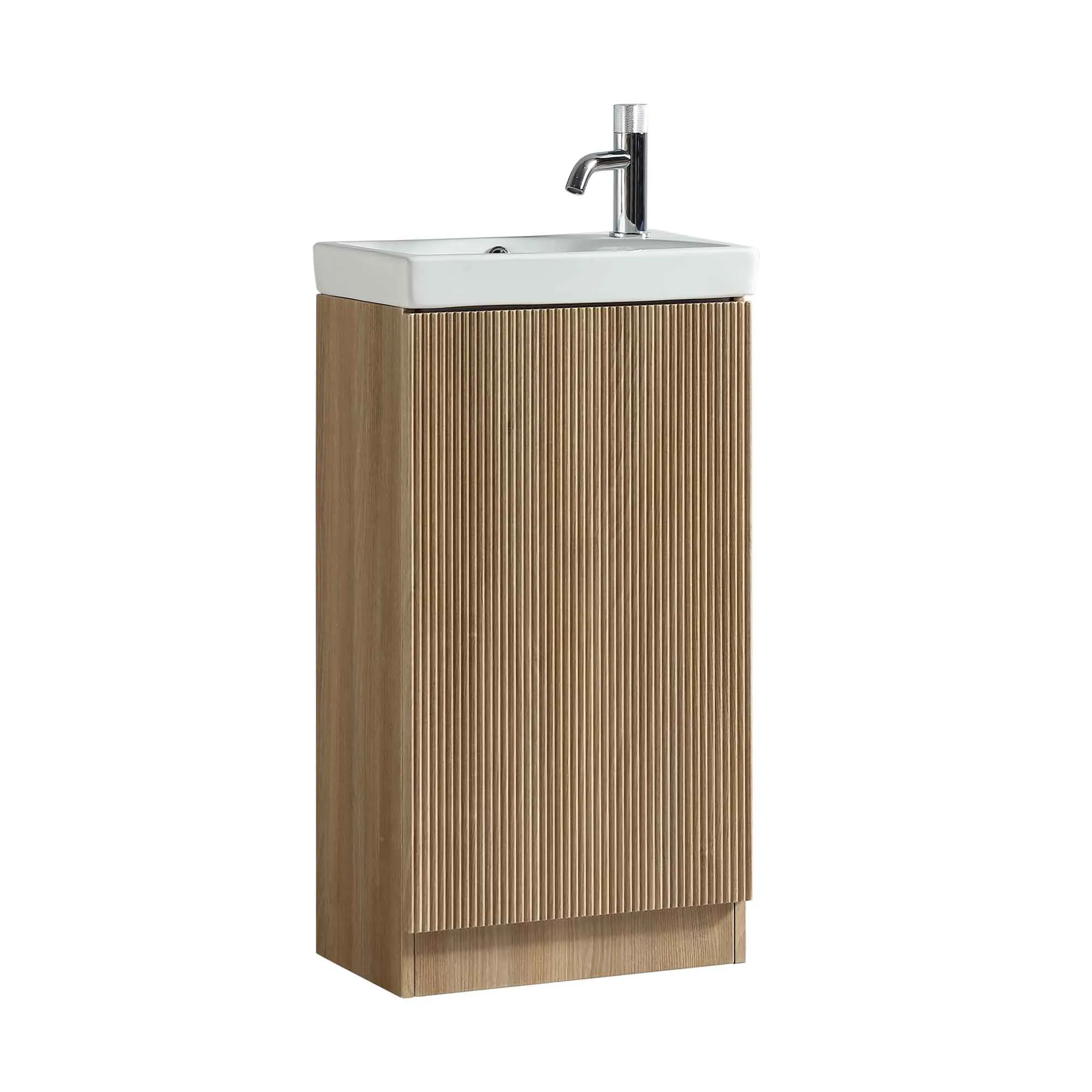 Florence Fluted Floorstanding Cloakroom Vanity Unit With Ceramic Basin