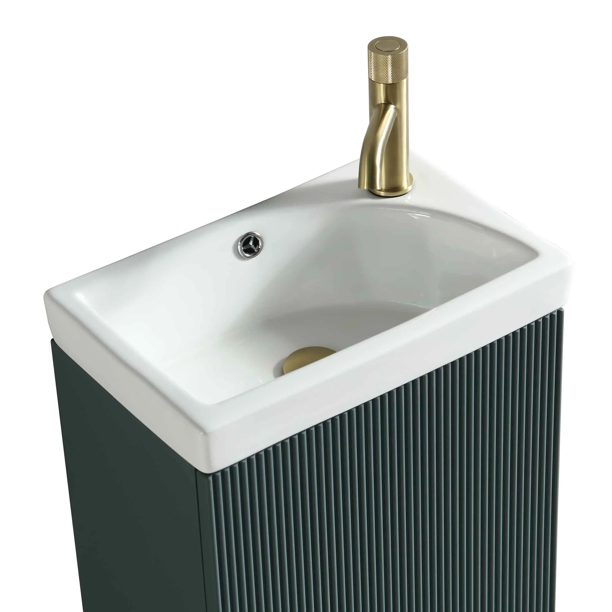 Florence Fluted Floorstanding Cloakroom Vanity Unit With Ceramic Basin