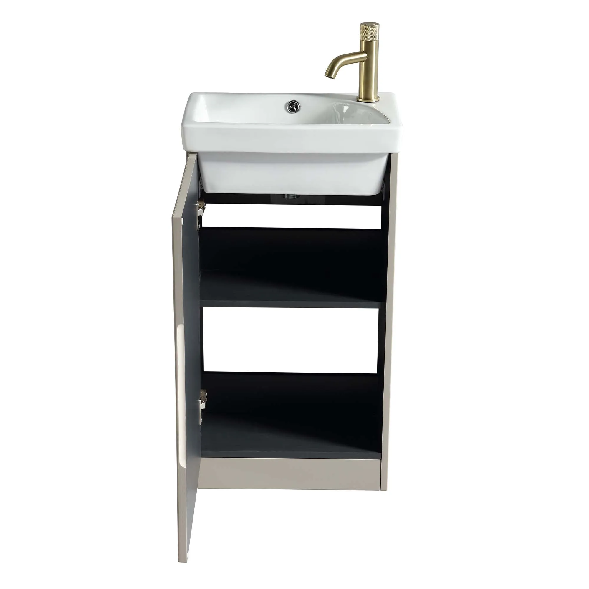Florence Fluted Floorstanding Cloakroom Vanity Unit With Ceramic Basin