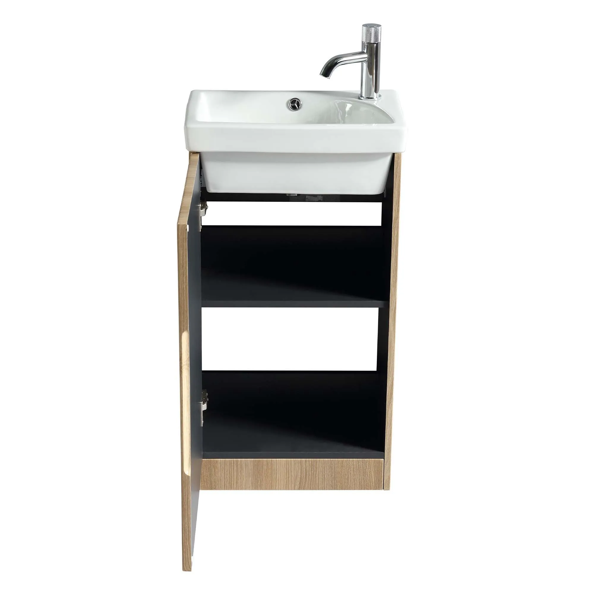 Florence Fluted Floorstanding Cloakroom Vanity Unit With Ceramic Basin
