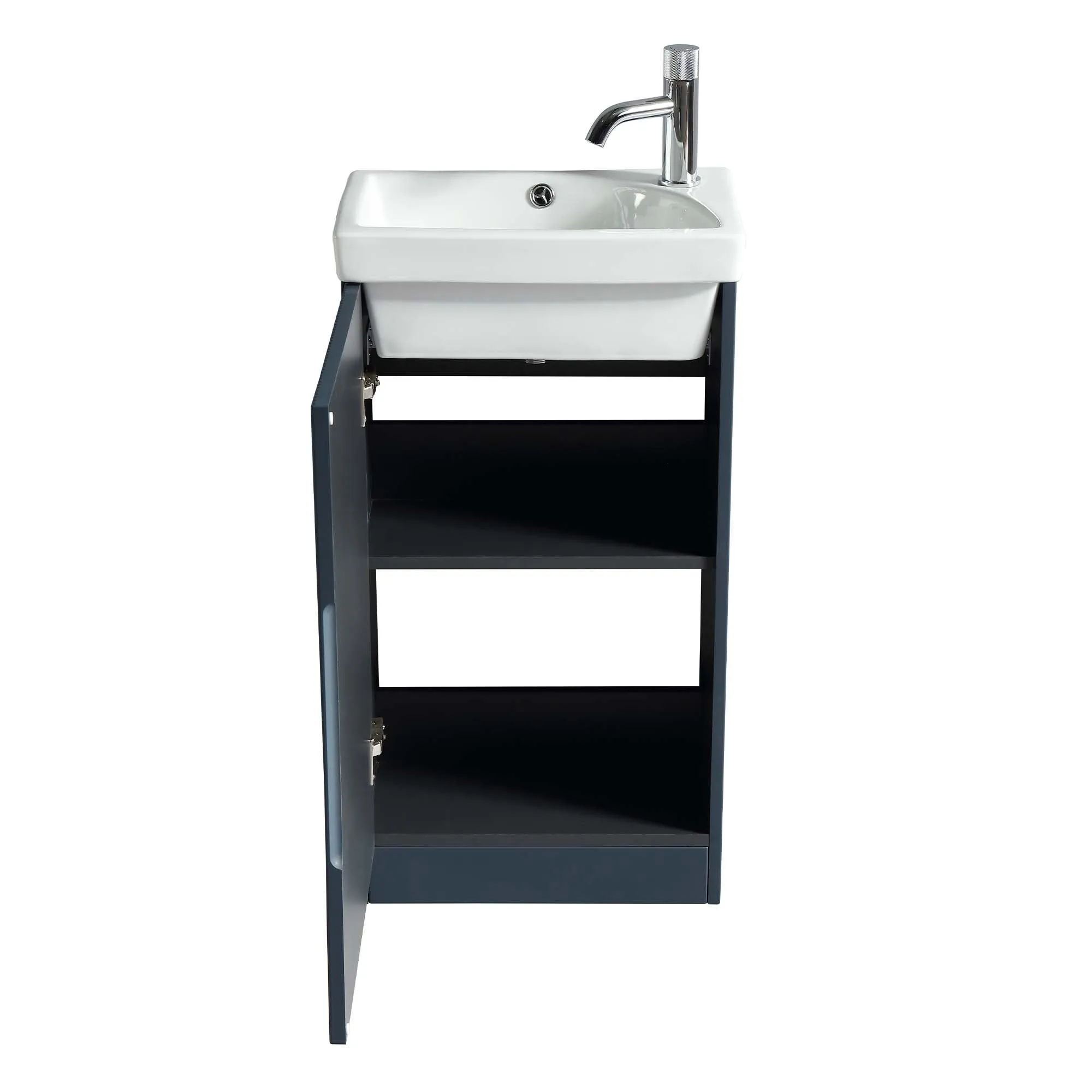 Florence Fluted Floorstanding Cloakroom Vanity Unit With Ceramic Basin
