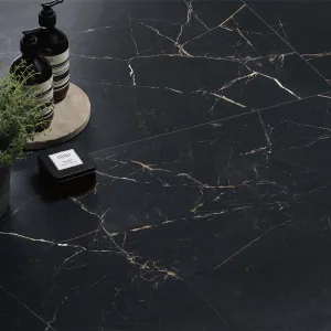Florentina Marble Venice Black 3D Honed Porcelain Tile 60x120cm