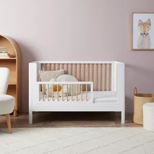 Fraser Coastal Cot Toddler Bed Half Frame - White/Natural Mocka