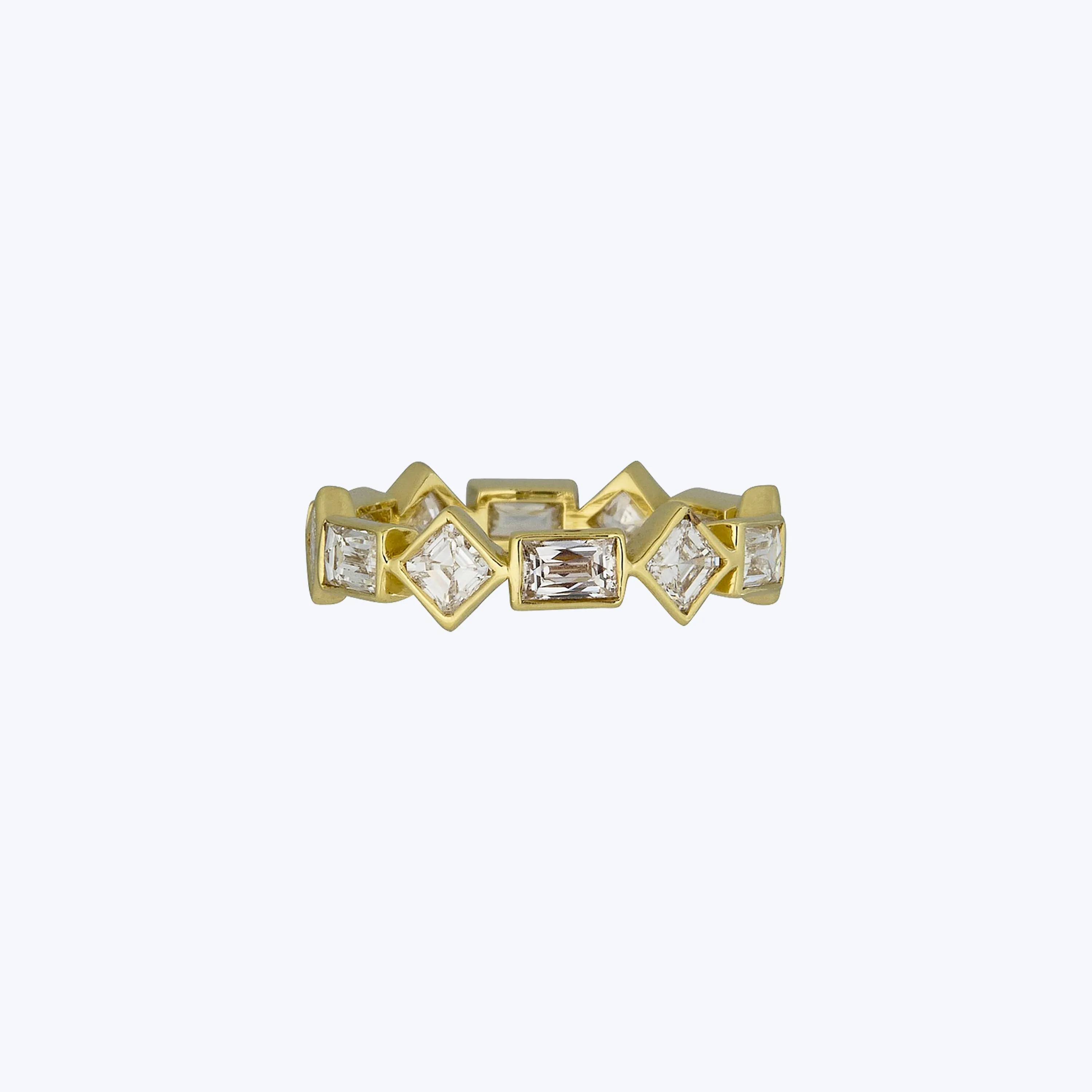French and Asscher Cut Diamond Eternity Band