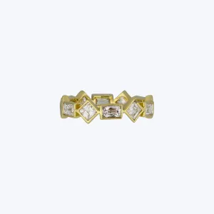 French and Asscher Cut Diamond Eternity Band