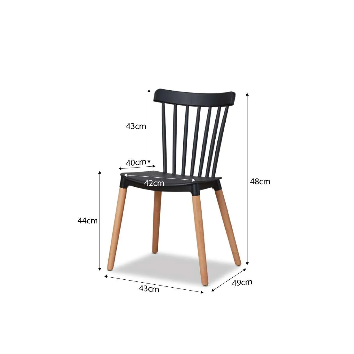 Frida Dining Chair - Set of 2 - Black Mocka
