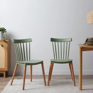 Frida Dining Chair - Set of 2 - Sage Green Mocka