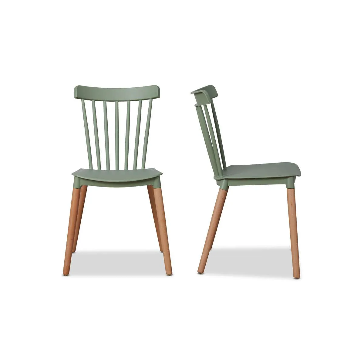 Frida Dining Chair - Set of 2 - Sage Green Mocka