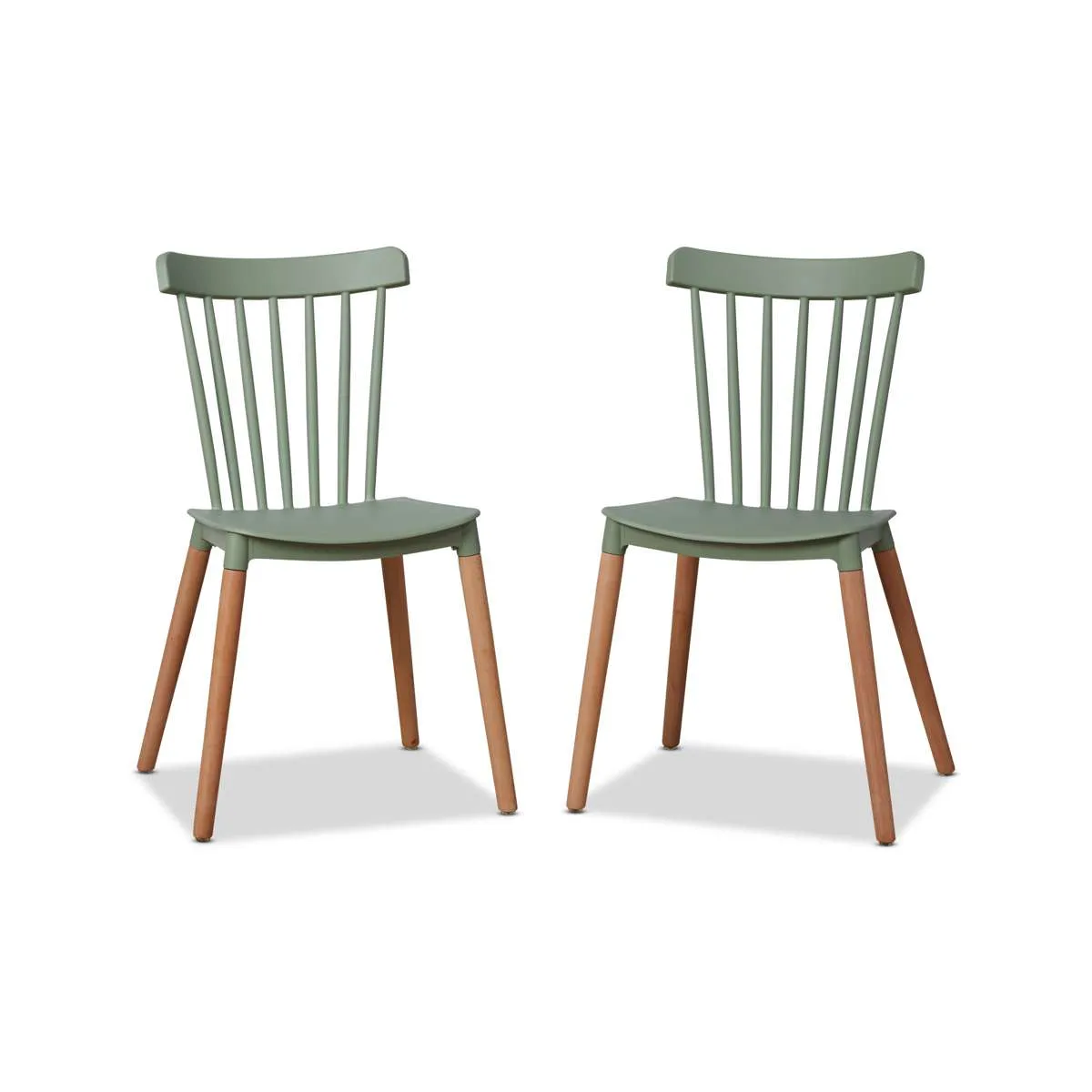 Frida Dining Chair - Set of 2 - Sage Green Mocka