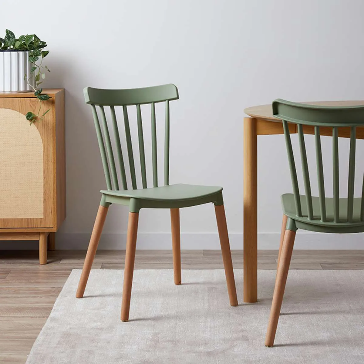 Frida Dining Chair - Set of 2 - Sage Green Mocka