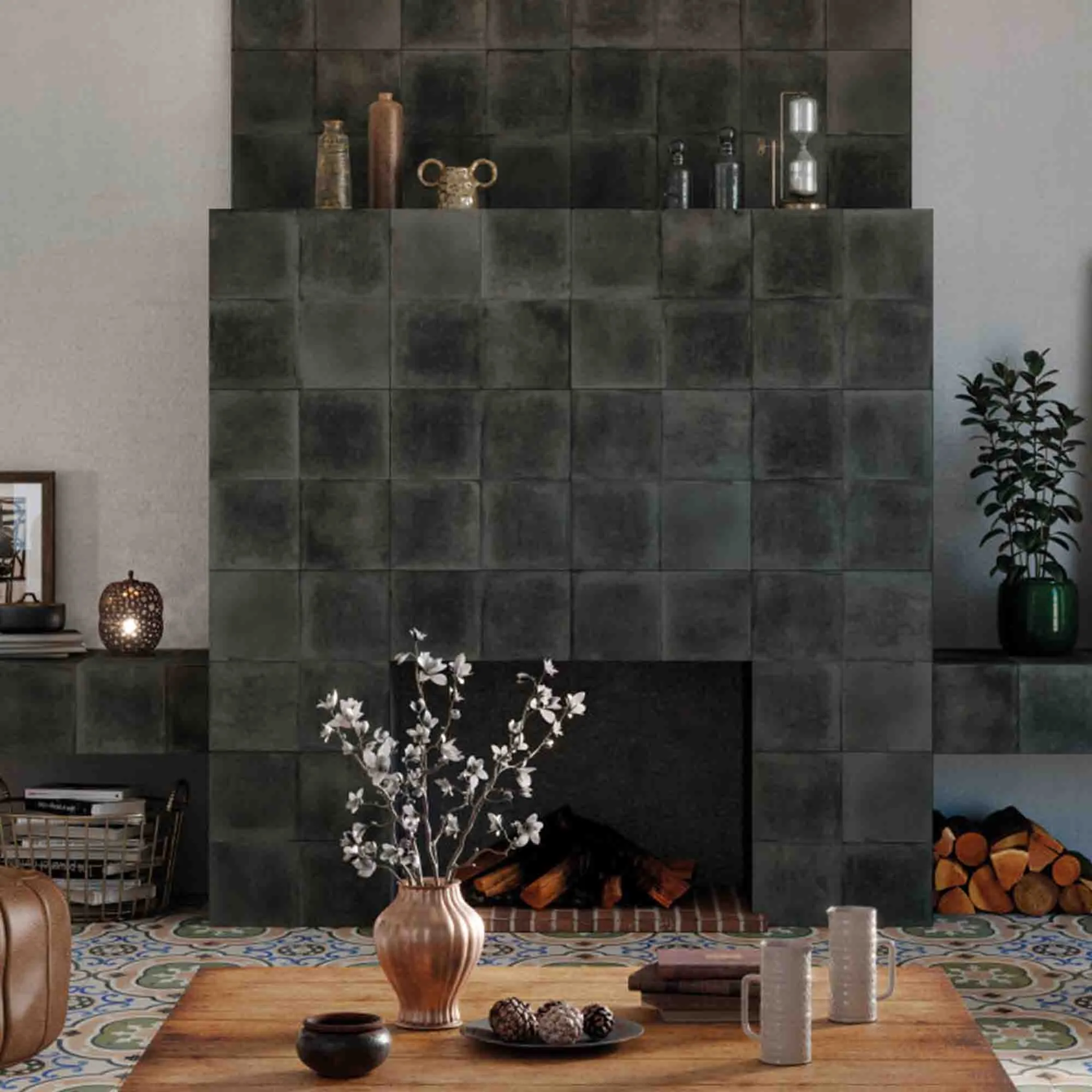 FS Barna Sarria Encaustic Effect Ceramic Tile 45x45cm Matt
