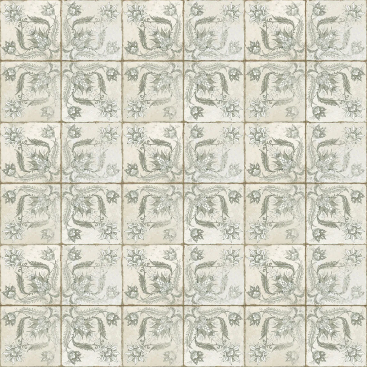 FS Ivy Sage Patterned Tile 45x45cm Matt