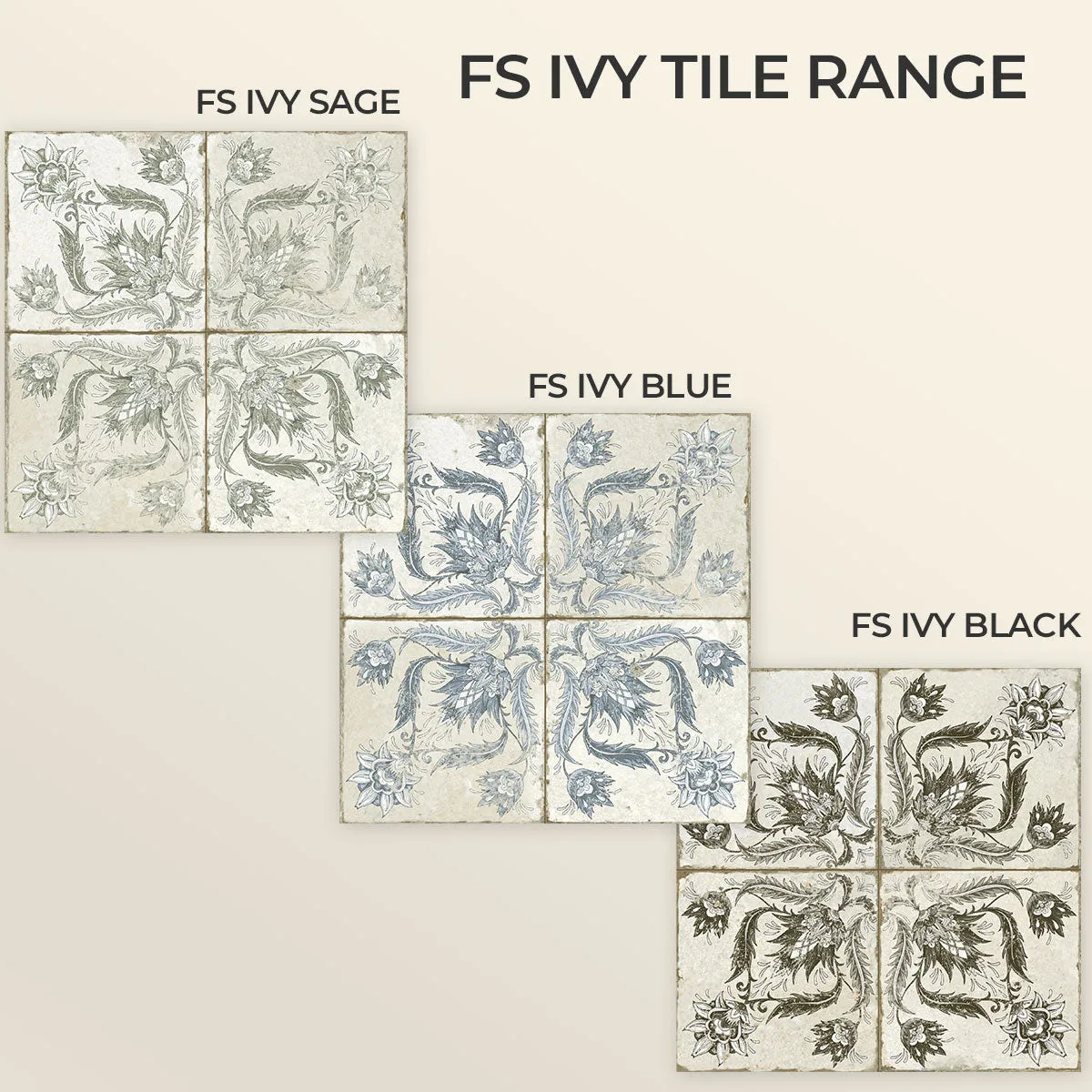 FS Ivy Sage Patterned Tile 45x45cm Matt