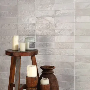 FS Raku White Decor Wall Tile 20x40cm Matte