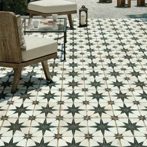 FS Rockstar Black 10mm Outdoor and Indoor Porcelain Tile 45x45cm
