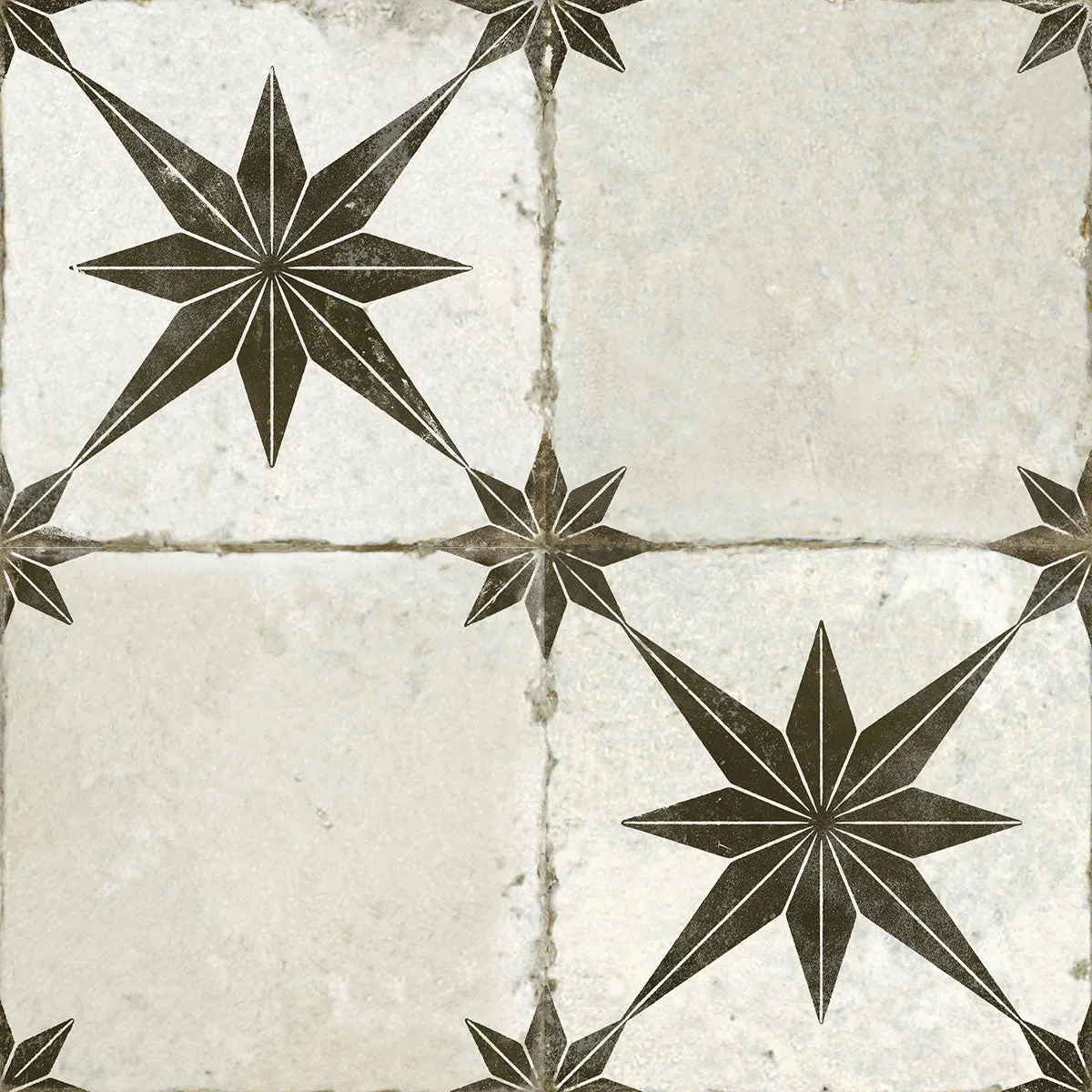 FS Star ARA Black Patterned Tile 45x45cm Matt