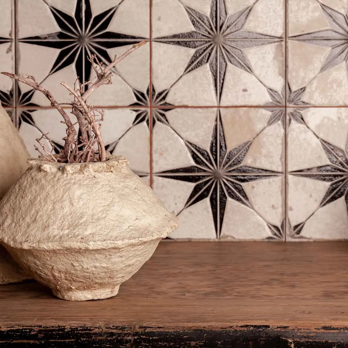 FS Star Black 4D Patterned Tile 45x45cm Matt