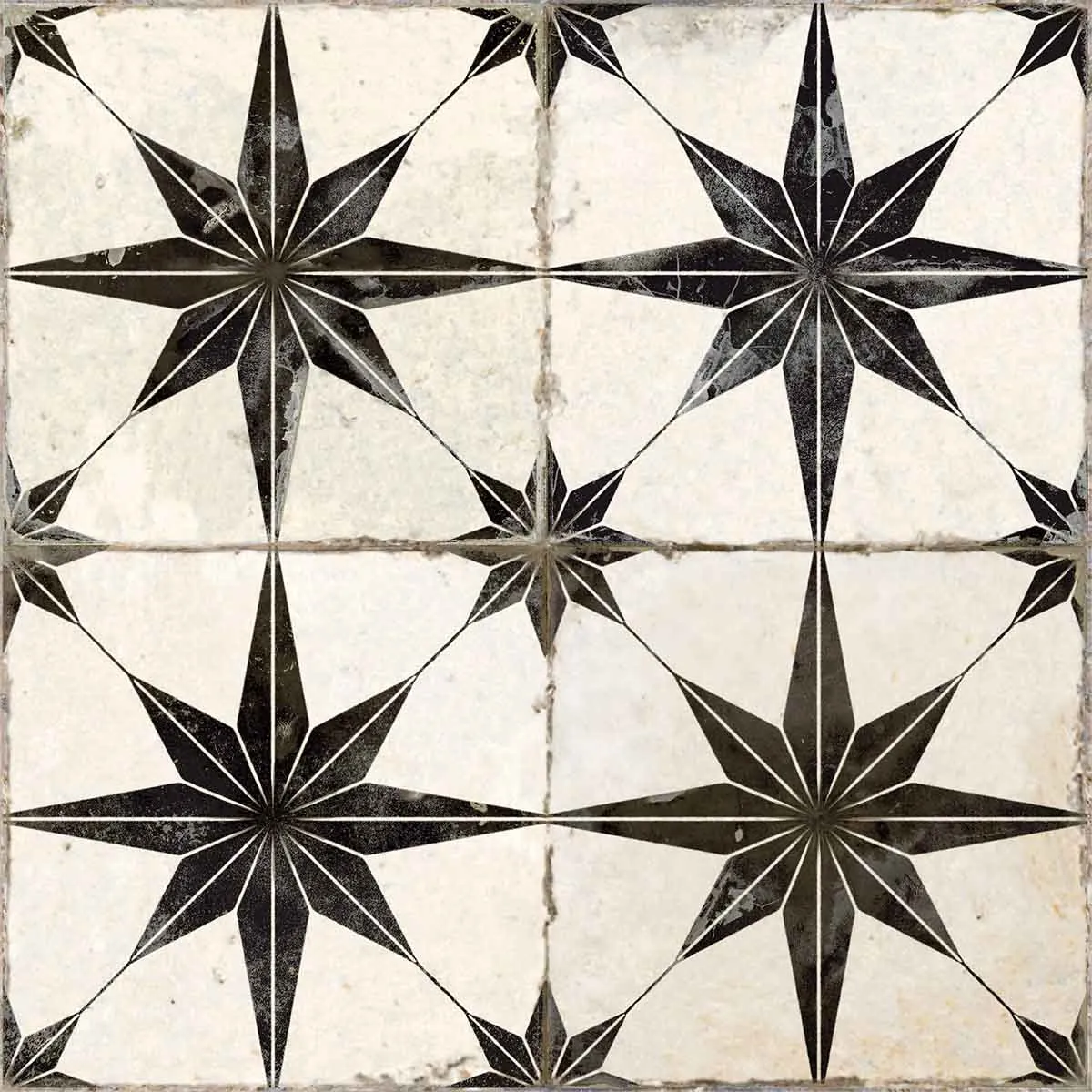 FS Star Black 4D Patterned Tile 45x45cm Matt