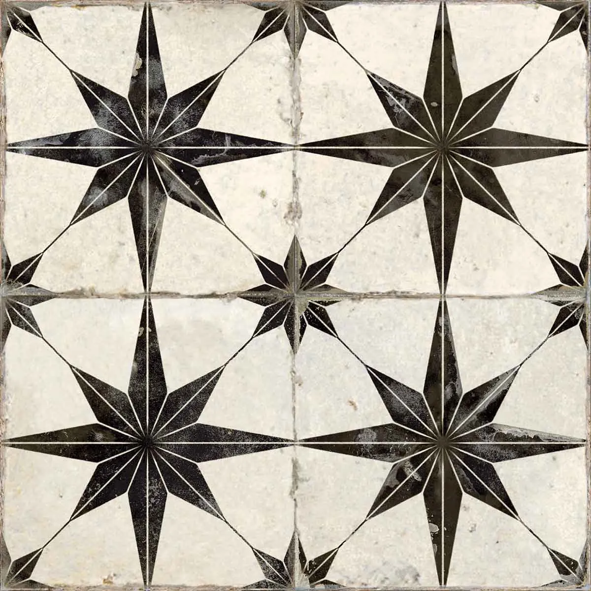 FS Star Black 4D Patterned Tile 45x45cm Matt