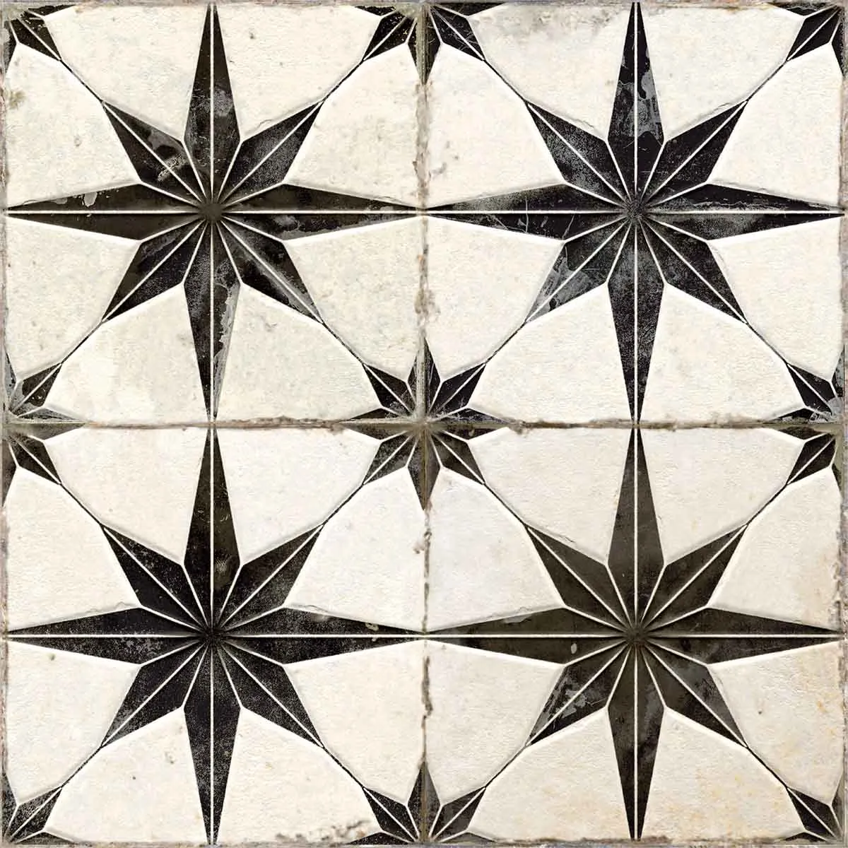FS Star Black 4D Patterned Tile 45x45cm Matt
