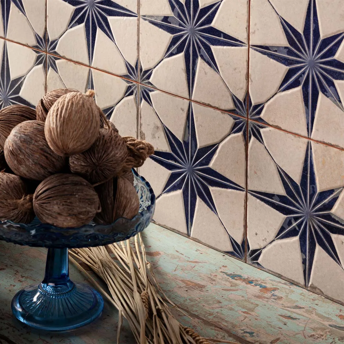 FS Star Blue 4D Patterned Tile 45x45cm Matt