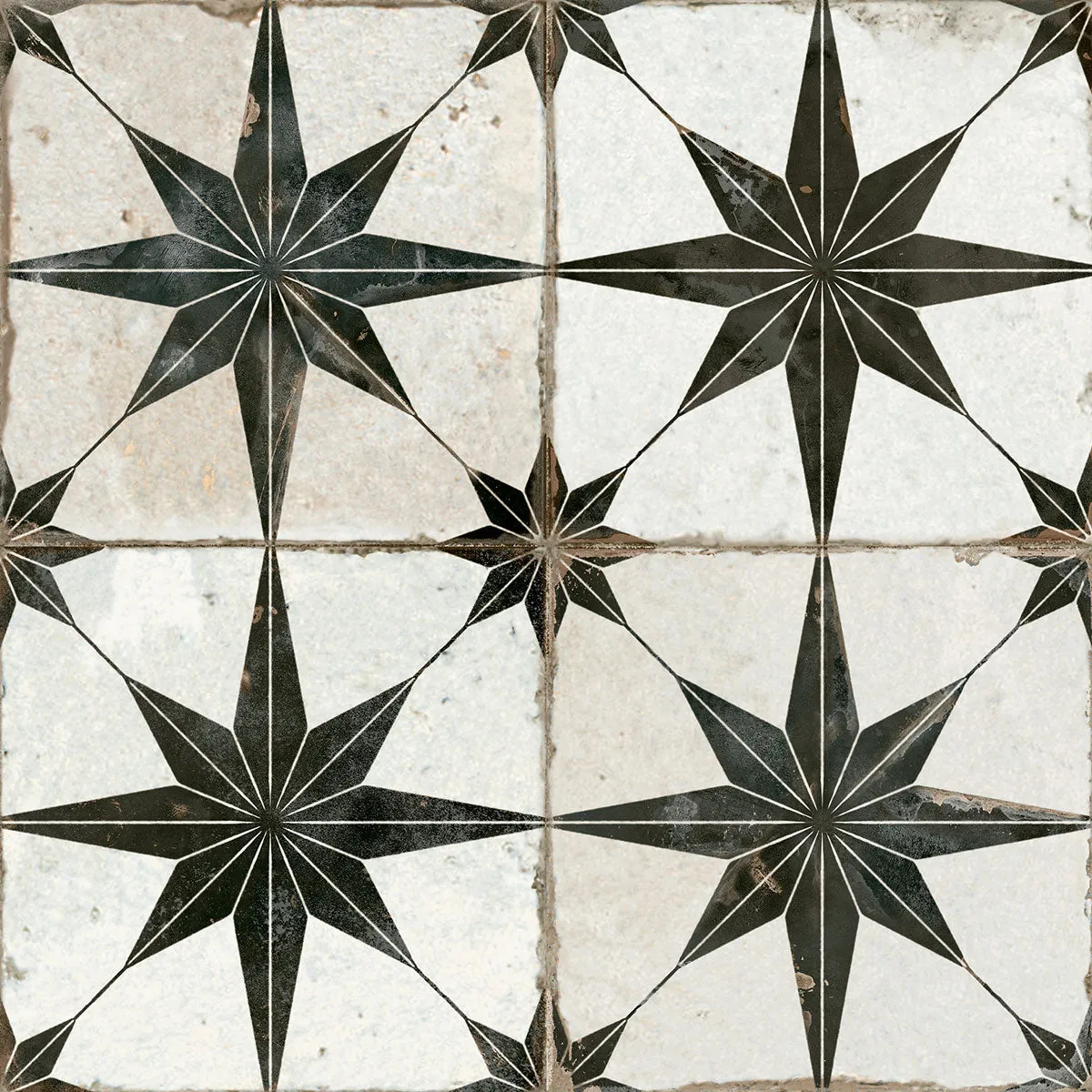 FS Star-N Black Patterned Tile 45x45cm Matt