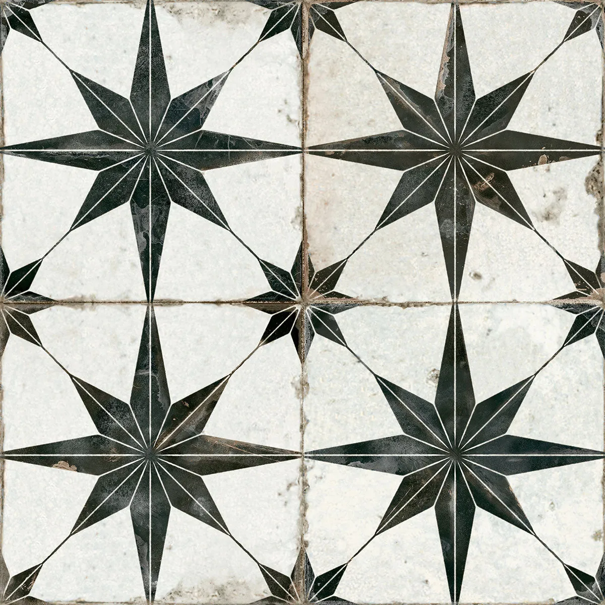 FS Star-N Black Patterned Tile 45x45cm Matt