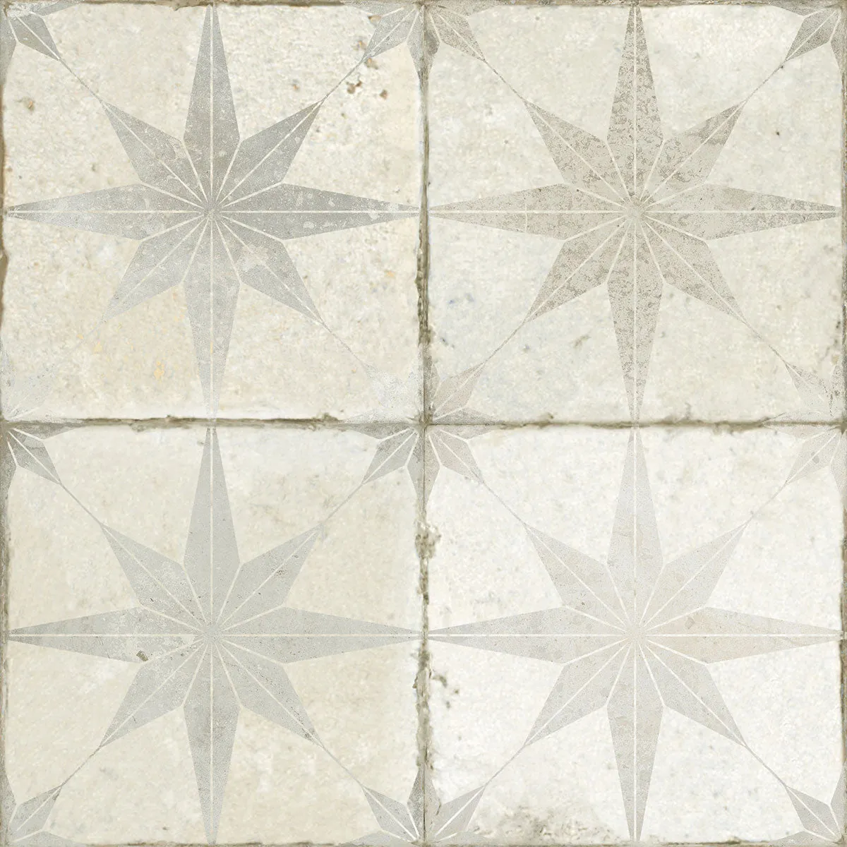 FS Star White Patterned Tile 45x45cm Matt