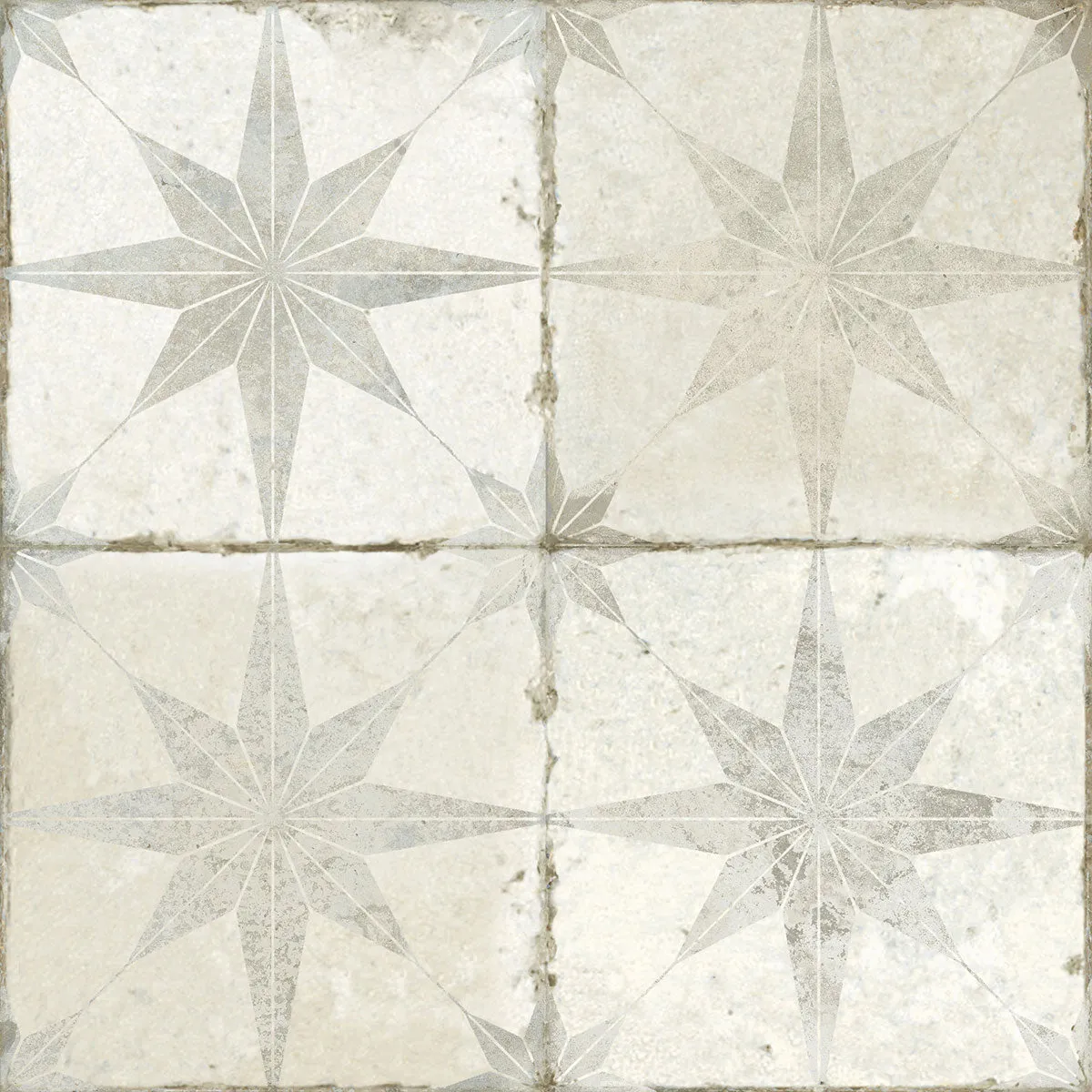 FS Star White Patterned Tile 45x45cm Matt