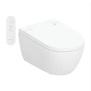 Geberit AquaClean Alba Rimless Wall Mounted Shower WC With Soft Close Toilet Seat