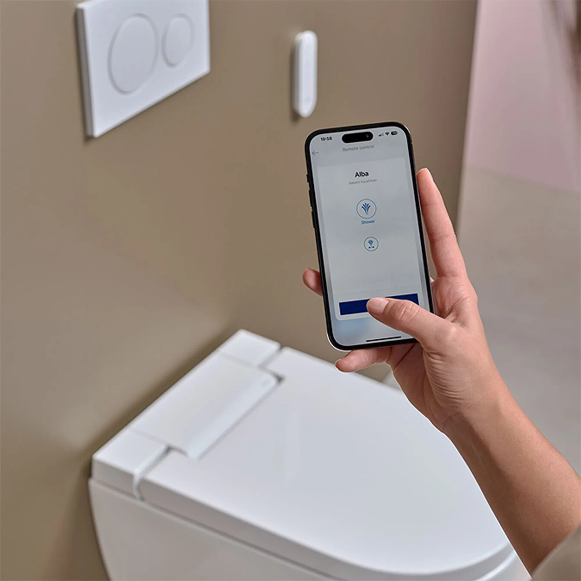 Geberit AquaClean Alba Rimless Wall Mounted Shower WC With Soft Close Toilet Seat