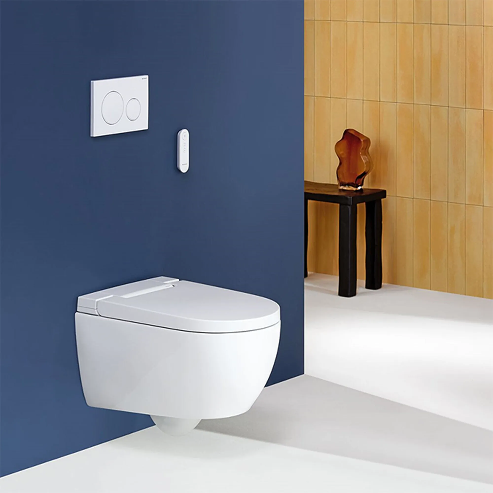 Geberit AquaClean Alba Rimless Wall Mounted Shower WC With Soft Close Toilet Seat