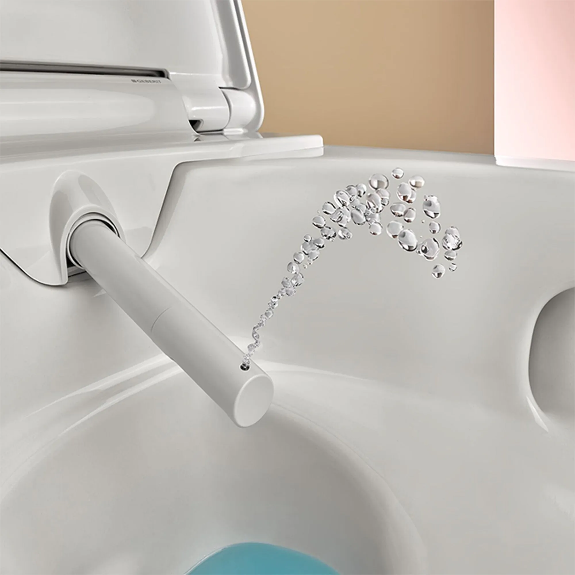 Geberit AquaClean Alba Rimless Wall Mounted Shower WC With Soft Close Toilet Seat
