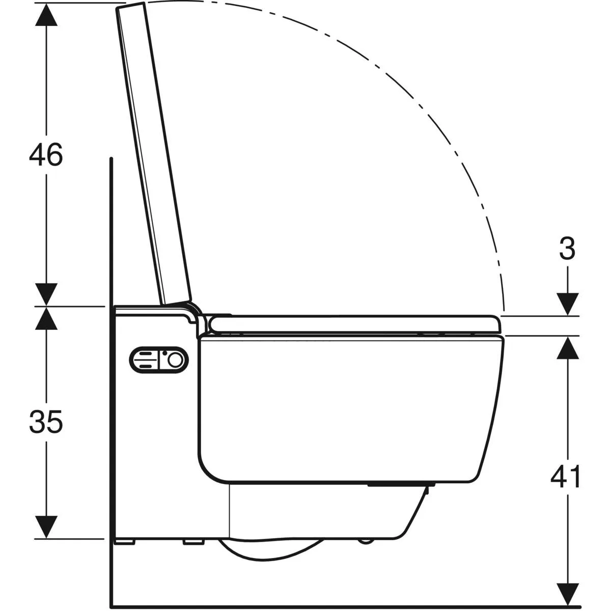 Geberit AquaClean Mera Comfort Rimless Wall Mounted WC Shower With Soft Close Toilet Seat