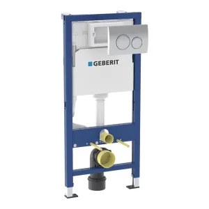 Geberit Duofix Frame For Wall-Hung WC With Concealed Cistern and Chrome Flush Plate