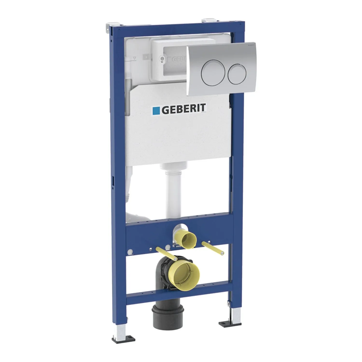 Geberit Duofix Frame For Wall-Hung WC With Concealed Cistern and Chrome Flush Plate