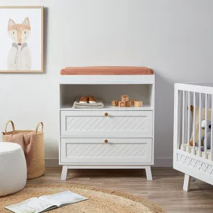 Genevieve Change Table With Removable Top - White Mocka