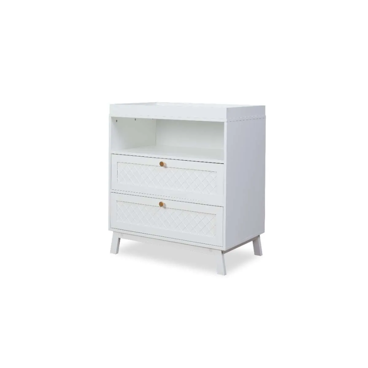 Genevieve Change Table With Removable Top - White Mocka
