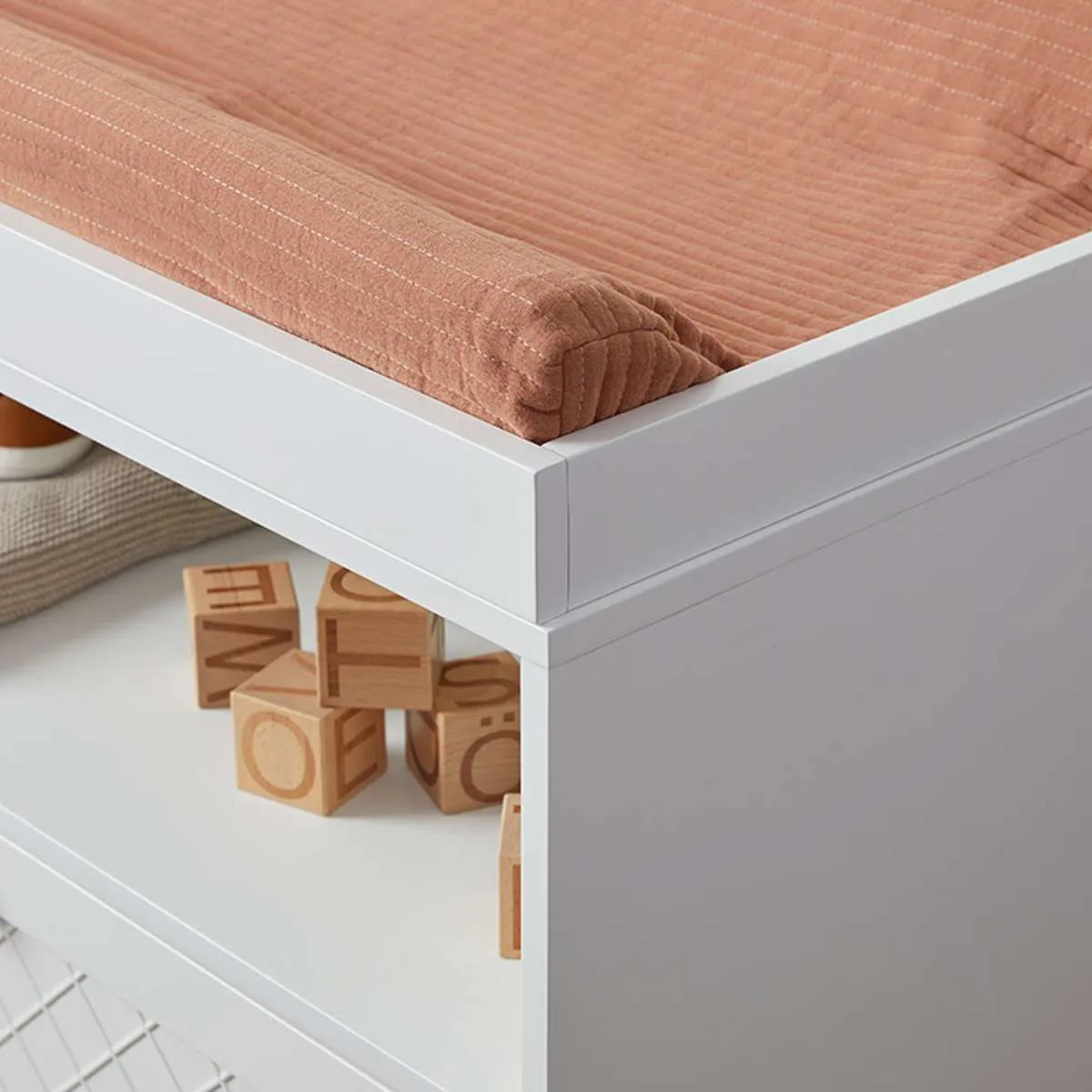 Genevieve Change Table With Removable Top - White Mocka