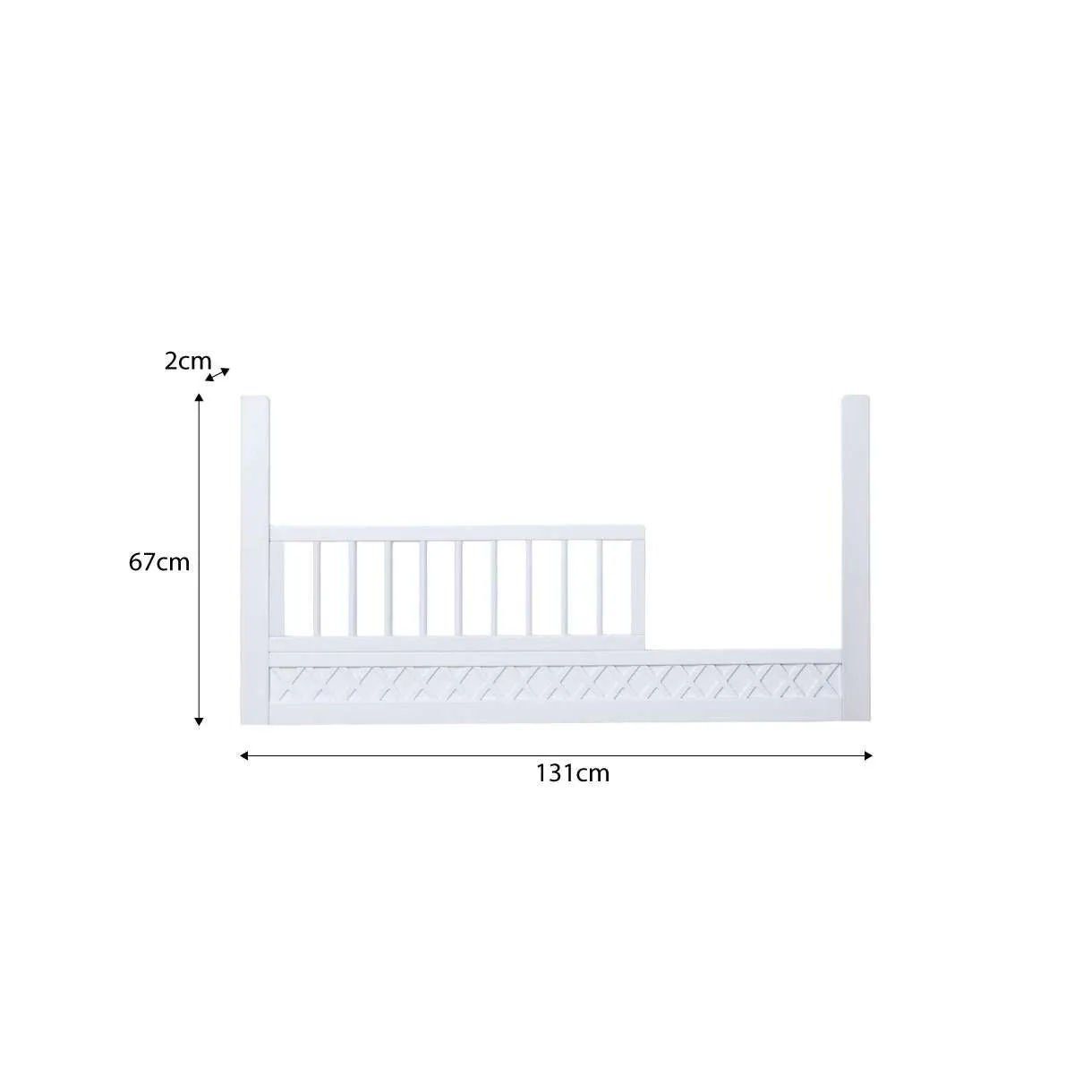 Genevieve Cot Toddler Bed Half Frame Mocka