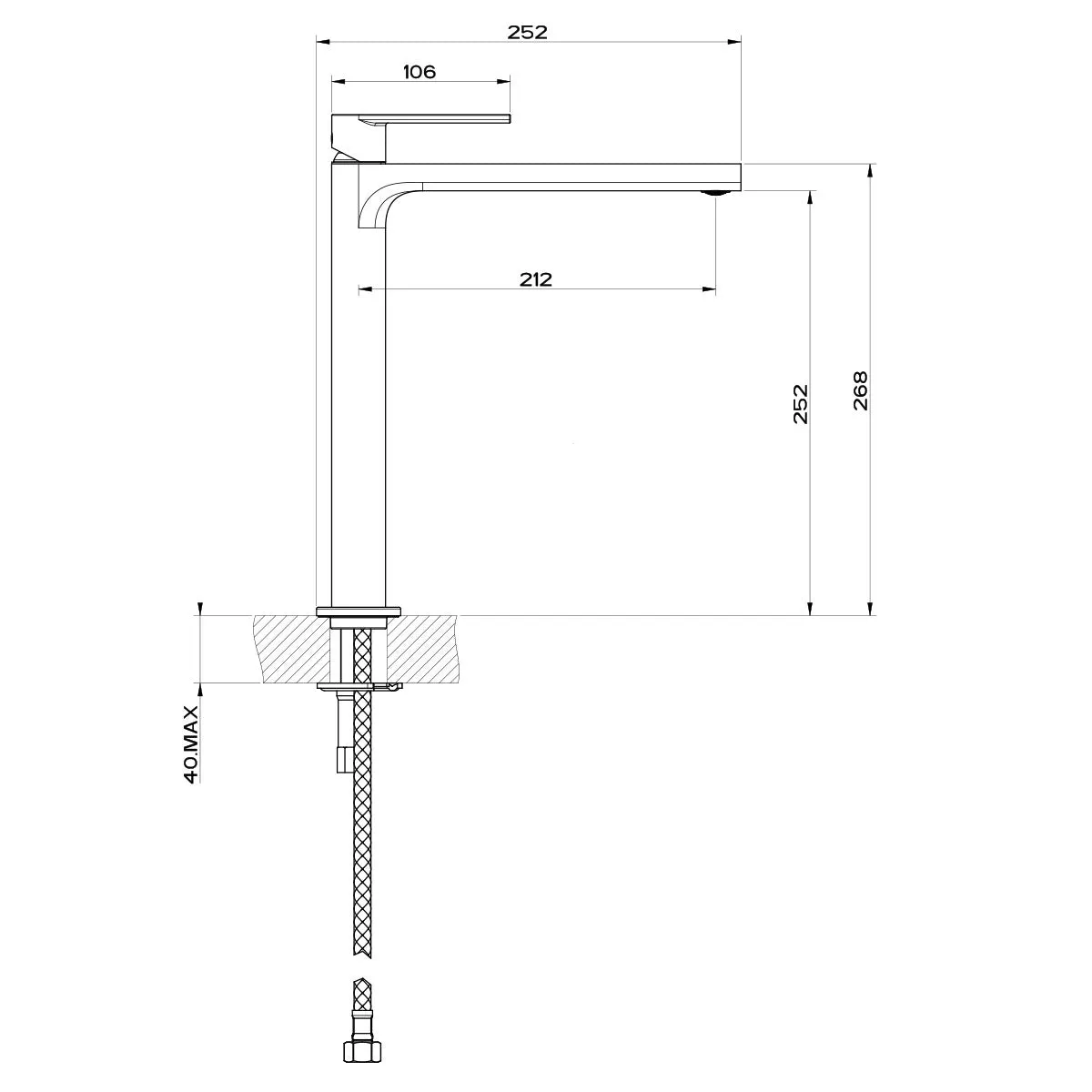 Gessi Via Manzoni Tall Basin Mixer Tap