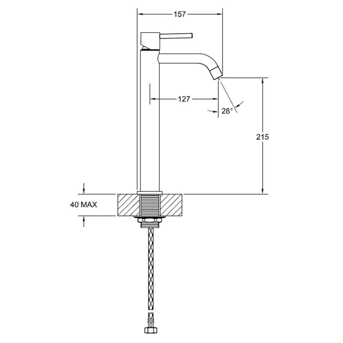 Gessi Via Tortona Tall Basin Mixer Tap