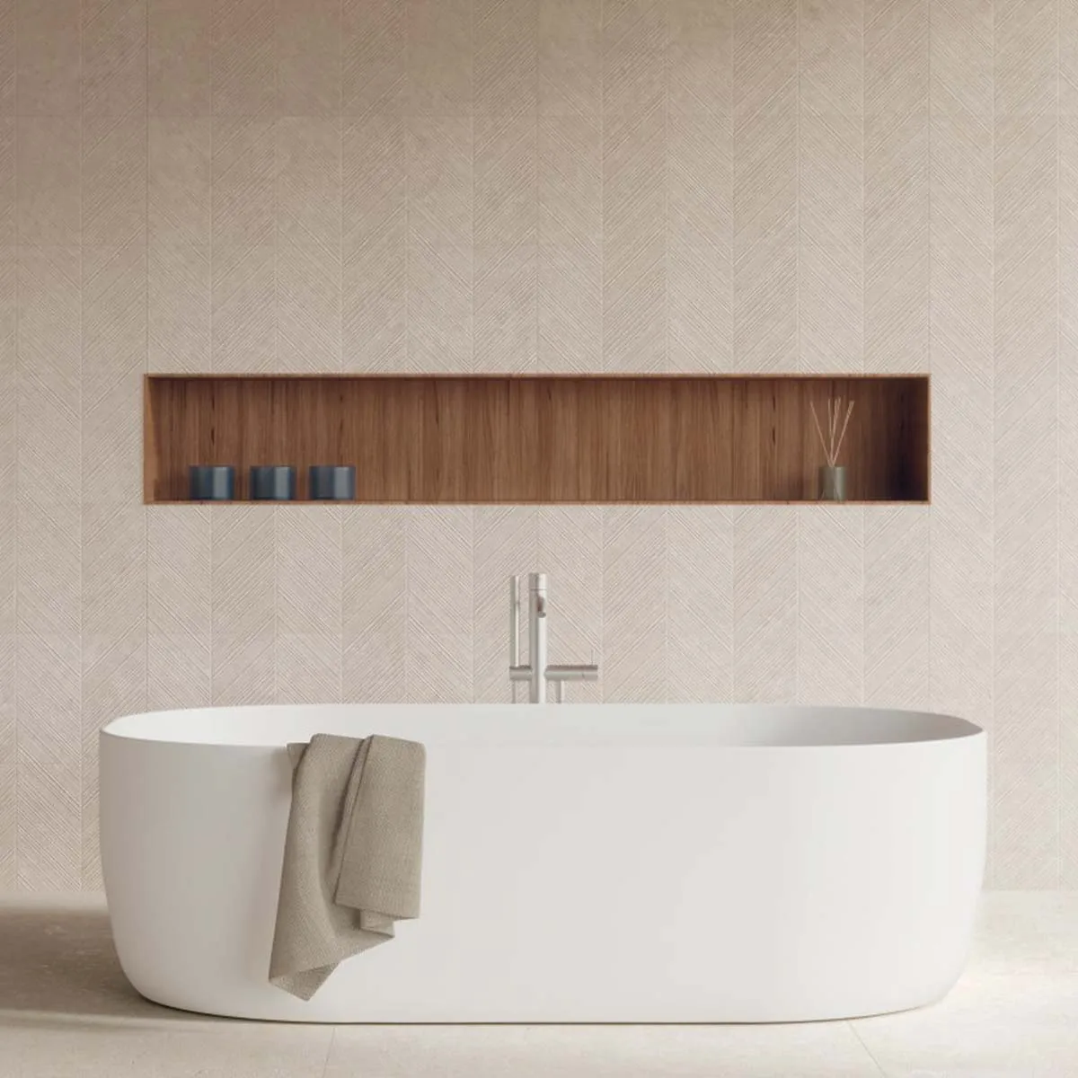 Ghent Beige Decor Wall Tile 33x100cm Matte