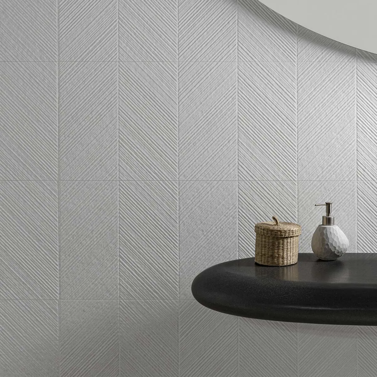 Ghent Silver Decor Wall Tile 33x100cm Matte