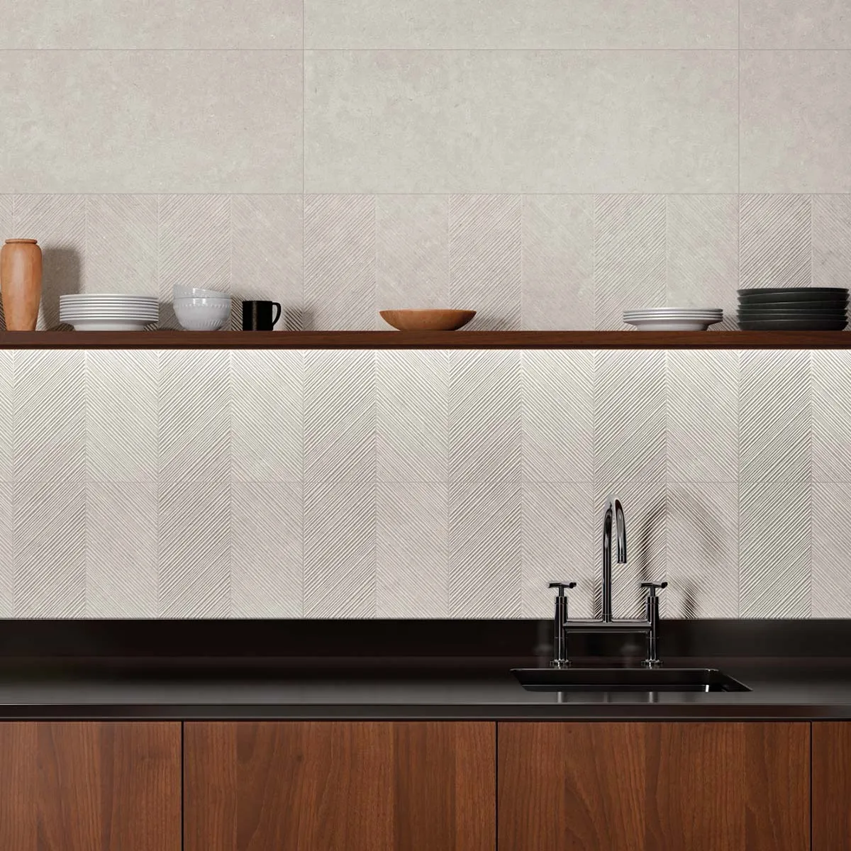 Ghent White Decor Wall Tile 33x100cm Matte