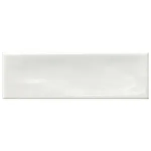 Glint White Porcelain Wall Tile 5x15cm Gloss