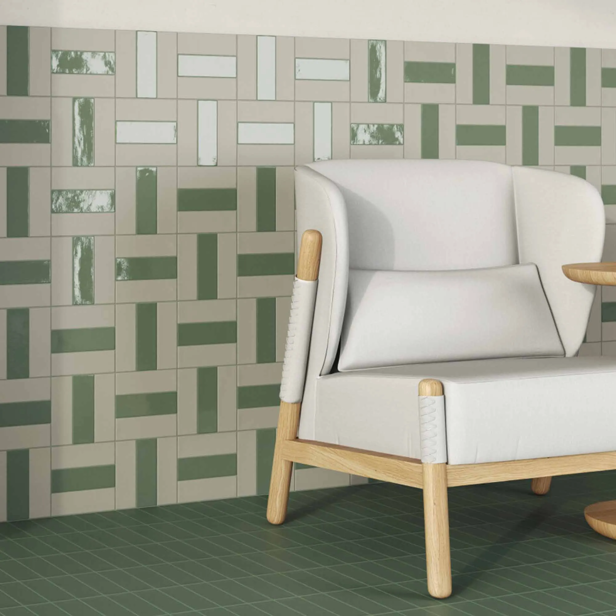 Glint White Porcelain Wall Tile 5x15cm Matt